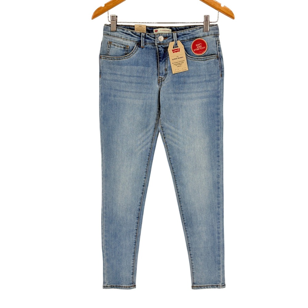 Levi's 710 Super Skinny Girls Size 16 Light Wash Denim Jeans Adjustable NWT